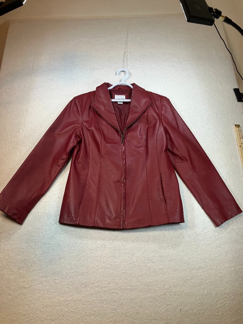 East 5th Women's Red Genuine Leather Retro Jacket Size Medium 90's Y2K